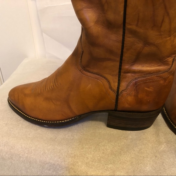 The El Dorado Cowboy Boots Leather Brown 10D amazing shape - Picture 2 of 12